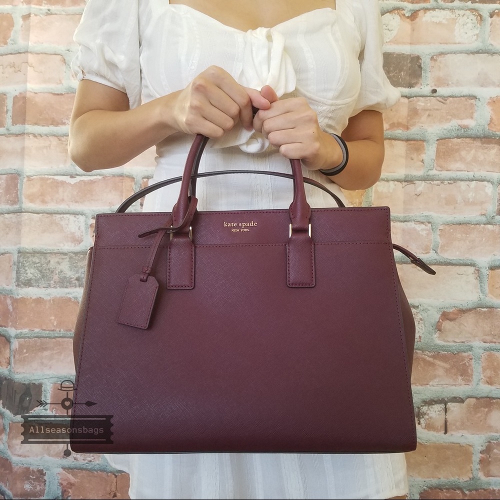 Kate spade LARGE satchel crossbody CHERRYWOOD bag - Picture 4 of 8